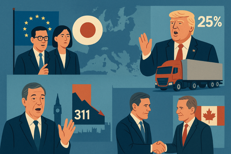 Europe bulletin: EU, Japan push back on US tariffs; Farage surge in polls