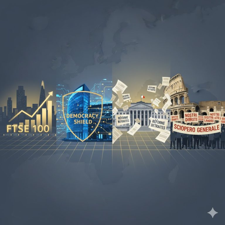 Europe bulletin: markets ease, EU launches ‘democracy shield,’ France halts pension reform